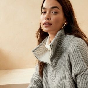 Banana Republic Womens Half-Zip Sweater Cashmere Blend